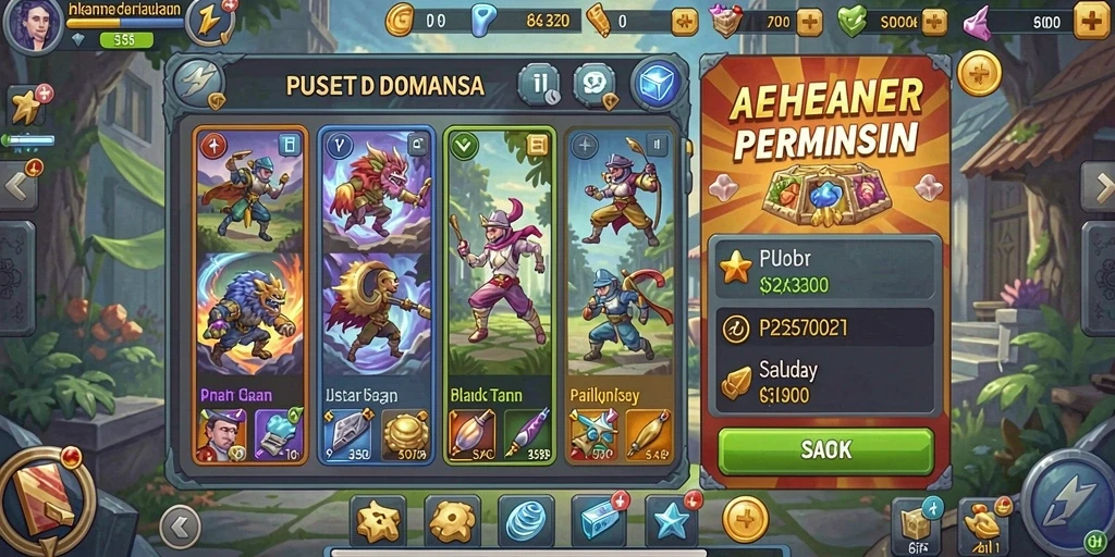 Screenshot 3: Menu utama dengan berbagai mode permainan.